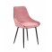 Chaise 'Mirano' Velours Rose Pieds noir