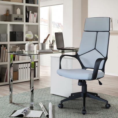 chaise de bureau TOM, tissu,gris