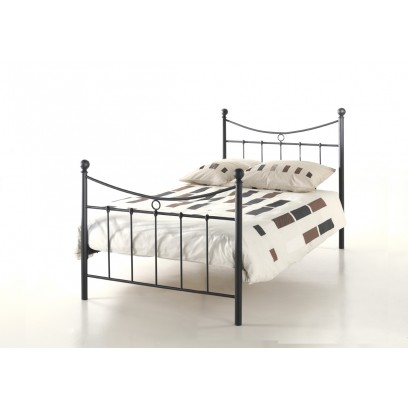 lit sacha, avec sommier, noir 90x200 cm
