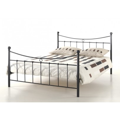 lit sacha, avec sommier, noir 160x200 cm
