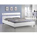 lit apollo avec sommier, PU, blanc 140x200 cm