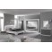 Chambre à coucher "Ancona" en blanc et gris laqué