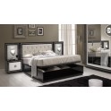 Chambre à coucher "Kristel" en noir , blanc ou noir & blanc  laqué